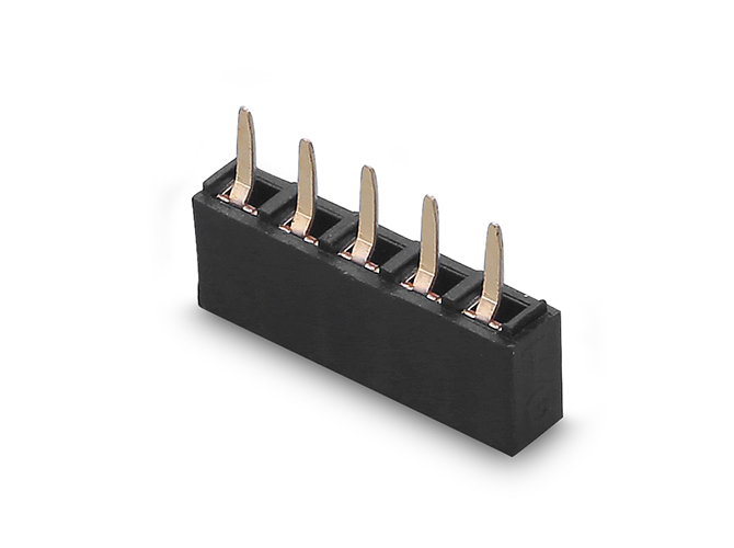 A001 2.54 female row 1X5P 180 degrees